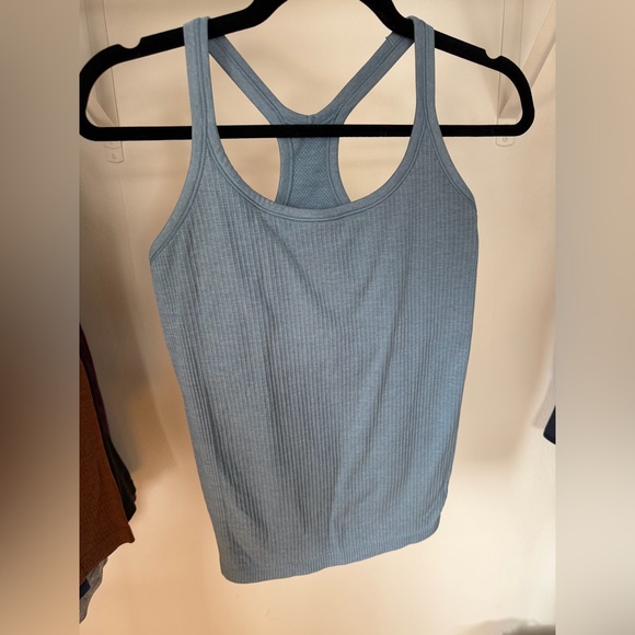 lululemon athletica Tops - Lululemon Athletica Light Blue Ebb to Street Tank Top